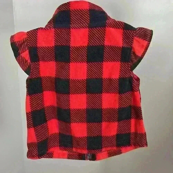 Baby Girl Buffalo Plaid Fleece Vest - Picture 3 of 3